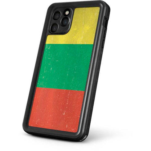 Lithuania Flag Distressed iPhone 11 Pro Max Waterproof Case